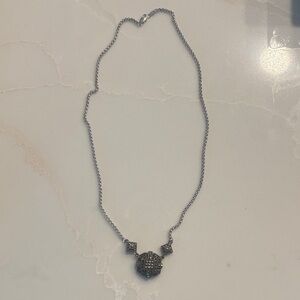 Silver Sterling  Marcasite Pendant Necklace - Women Jewelry